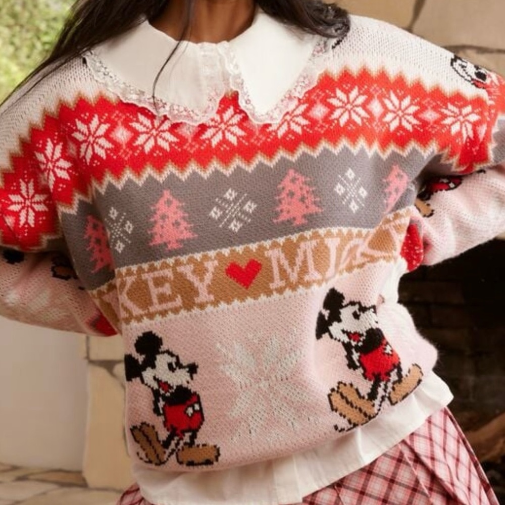 F21 x Disney Mickey Mouse Fair Isle Christmas Sweater (XL). NWT